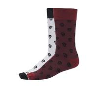 Urban Classics Chaussettes mixte Skull Allover - Lot de 2 - Bordeaux/Blanc - 39-42