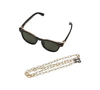 Urban Classics Sonnenbrille Sunglasses Italy with Chain Lunettes de Soleil, Noir/Or/Or, Taille Unique Mixte Enfant