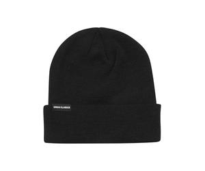 Urban Classics Unisexe Bonnet Patch en Cuir Bonnet Tricoté, Long Bonnet pour Femmes et Hommes en Plusieurs Couleurs, Taille Unique
