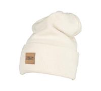 Urban Classics Unisexe Leatherpatch (Patch en Cuir) Bonnet Long Bonnet de Laine - Sable, Einheitsgröße