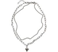 Urban Classics Universal Collier Heart Icon Layering Necklace Silver
