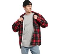 Urban Classics Veste À Carreaux Chemise Teddy Homme Veste mi-saison noir/rouge