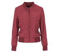 URBAN CLASSICS Veste Bomber Légère pour Femme avec Empiècement Gaufré sur les côtés, Poches Zippées à l'avant, 100% Polyester, Burgundy, Taille XS