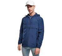 URBAN CLASSICS Veste Coupe-Vent de Mi-Saison pour Homme, Poche Kangourou, Poignets Élastiques, Capuche et Taille à Cordons, Col Zippé, 100% Polyester, Darkblue, Taille XL
