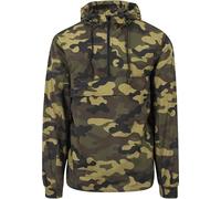 Urban Classics Veste coupe-vent pour homme avec fermeture éclair, poche poitrine et poche kangourou - Couleur camouflage bois, taille S