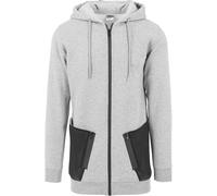Urban Classics Long Pead Zip Sweatshirt Gris S Homme