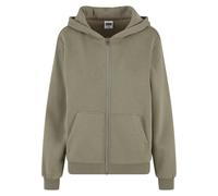 Urban Classics Sweat à capuche Fluffy Zip pour femme moelleux coupe ample Vert paléolive M