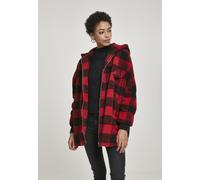 Urban Classics Veste d'hiver pour femmes Ladies Hooded Oversized Check Sherpa Jacket Firered/Black S