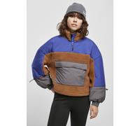 Urban Classics Veste d'hiver pour femmes Ladies Sherpa 3-Tone Pull Over Jacket Toffee/Bluepurple XS