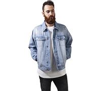 Urban Classics Veste en Denim côtelé, Bleu (Bleached 00014), M Homme
