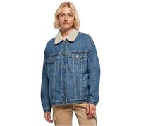 Urban Classics Veste en Denim Sherpa surdimensionnée pour Femme, Bleu Clair délavé