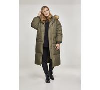 Urban Classics Veste femme Ladies Oversize Faux Fur Puffer Coat Darkolive/Beige S