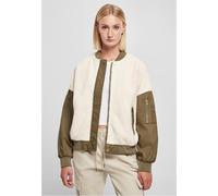 Urban Classics Veste femme Ladies Oversized Sherpa Mixed Bomber Jacket Whitesand/Darkolive XXL