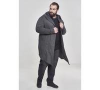 Urban Classics, Cardigan long à capuche, 90% coton, ourlet asymétrique, 2 poches, Marron L Homme