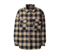 Urban Classics Femmes Flanelle Padded Overschemise Noir/Softtaupe S