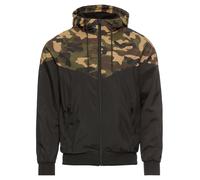 Urban Classics Pattern Arrow Windrunner Jacket, Noir/Camouflage en Bois, S Vestes Homme