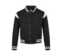 Urban Classics Veste pour fille Inset College Sweat Blouson en tissu Sweat Disponible en plusieurs couleurs Tailles 110/116-158/164, noir/blanc, 134-140