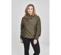 Urban Classics Veste coupe-vent mi-saison femme – capuche, poche kangourou – olive foncé Taille S