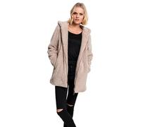 URBAN CLASSICS Veste Zippée à Capuche Sherpa pour Femme, Coupe Normale Mi-Longue, Manches Longues, 100% Polyester, Sand, Taille L