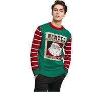 Urban Classics Wanted Christmas Sweater Maillot de survêtement, Vert/Blanc, XXL Homme