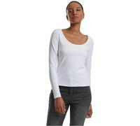 Urban Classics Tb7162-ladies Wide Neck Longsleeve T-Shirt, Blanc, M Femmes