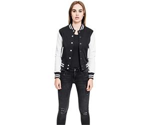 Urban Classics womens Ladies 2-tone College Sweatjacket Sweat shirt, Multicolore (Blk/Wht), L EU