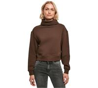 Urban Classics Women's Ladies Organic Short High Neck Crew Sweatshirt, Brown, 5XL, Marron, 5X-Large