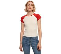 Urban Classics T-shirt de baseball rétro stretch pour femme – sable/hugered