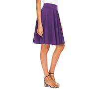 Urban CoCo Jupe midi Basique pour Femme, Polyvalente, Extensible, évasée, décontractée, Taille Haute, Violet Intense, Taille M
