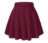 Urban Coco Mini Jupe de Patineuse Extensible pour Femme - Rouge - Medium