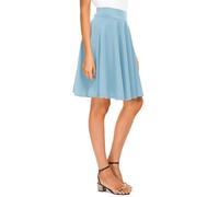 Urban Coco Mini Jupe Patineuse évasée Basique pour Femme, décontractée et Passe-Partout, Tissu élastique, Bleu Ciel, Taille XS