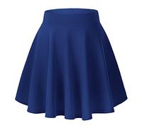 Urban Coco Mini Jupe Patineuse évasée Basique pour Femme, décontractée et Passe-Partout, Tissu élastique, Bleu Royal, XX-Large