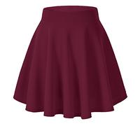 Urban CoCo Mini Jupe Patineuse évasée Polyvalente et Extensible pour Femme - Bordeaux, Rouge Bordeaux, S