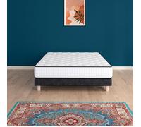 ensemble sommier et matelas - new york - 160 x 200 - ressorts - sommier a lattes