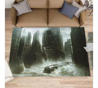 Urban Disaster Tapis de couloir, 70 x 120 cm, pour cuisine, couloir, pluie, tapis antidérapant pour chambre d'enfant, chambre d'enfant, table de chevet
