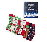 Urban Eccentric Calendrier de l'Avent « Snow Many Socks » - 9 jours - Coffret cadeau fantaisie unisexe avec chaussettes festives - Taille 34-45