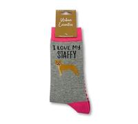 Urban Eccentric Chaussettes unisexes I Love My Staffy | Cadeau | 1 paire | Chaussettes riches en coton | Chaussettes de qualité supérieure | Nouveauté | Cadeaux, multicolore, Taille unique