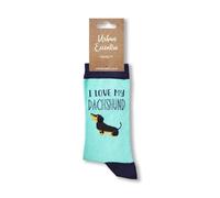 Urban Eccentric Chaussettes Unisexes « I Love My Teckel » | Cadeau | 1 Paire | Riches en Coton | Qualité Supérieure | Nouveauté | Femmes 36 à 41, 4-8