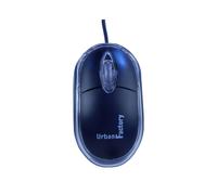 Urban Factory Souris Cristal Mouse Optique USB 2.0 800 dpi éclairage interne Noir/transparent