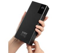 Urban Factory BIGEE Powerbank 30000mAh USB-C & USB-A - Batterie Externe Ultra Haute Capacité avec Écran LED, Charge Rapide 2.4A, Idéale Voyage et Usage Intensif