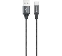 Urban Factory Braided câble USB USB 2.0 2 m USB A USB C Gris