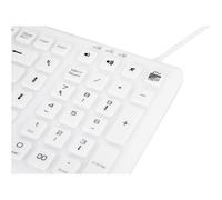 URBAN FACTORY Clavier en ABS et silicone Blanc Connexion filaire USB Touches plates et silencieuses Traitement antimicrobien Nano