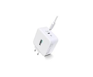 Urban Factory CYCLEE - Chargeur Secteur Universel 100W USB-C, 5-20V, 2m, Blanc - Ordinateur Portable, Smartphone, Tablette - GSC10UF