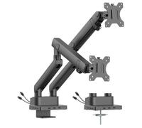 Urban Factory Support moniteur Flexee Dual Pro – bras à double ressort, dock USB‑C 8-en-1 intégré