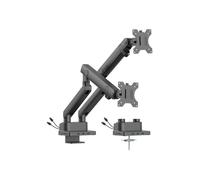Urban Factory Support moniteur Flexee Dual Pro – bras à double ressort, dock USB‑C 8-en-1 intégré