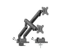 URBAN FACTORY Flexee Dual Pro Dual Spring Monitor Arm With 8 In 1 Built-In USB-C Docking Station