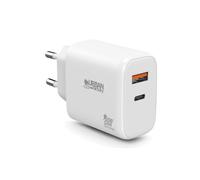 Urban Factory GPS62UF Chargeur Secteur Universel 65W USB-C + USB-A 18W GaN PPS, 100-240V, Blanc - Compatible Notebook Tablette Smartphone