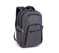 Urban Factory Sac à dos HTE17UF – Sac de voyage Noir/Gris, Polyester & Plastique recyclé, Acier