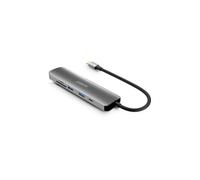 URBAN FACTORY Hub USB-C 6 en 1 avec 2 USB-A / 1 HDMI 4K / 2 lecteurs de cartes et 1 USB-C 100 W PD Pass Thru