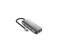 Urban Factory MHC50UF Station d'accueil USB-C 3.2 Gen 1, Power Delivery 100W, HDMI 4K 30Hz, Ethernet Gigabit, Lecteur SD/MicroSD, Gris Sideral